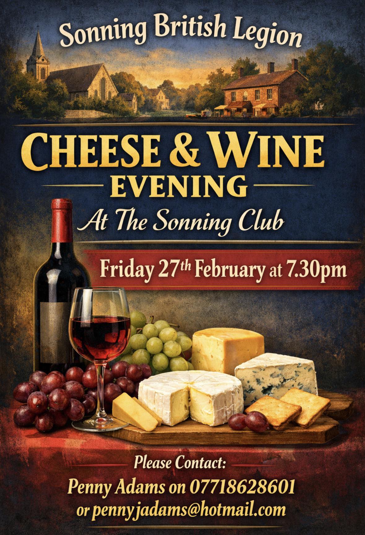 Friday 27th February – Cheese & Wine Evening